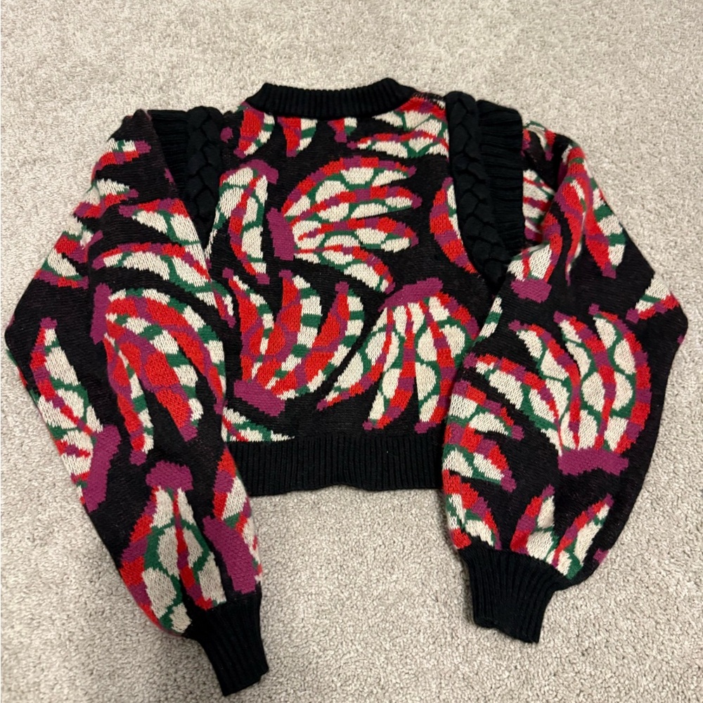 Farm Rio Multicolor Patterned Knit Sweater